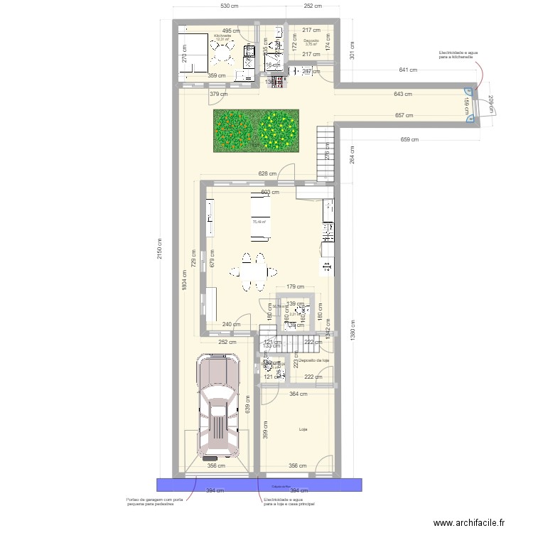 Barra_com_kitchenette. Plan de 16 pièces et 406 m2