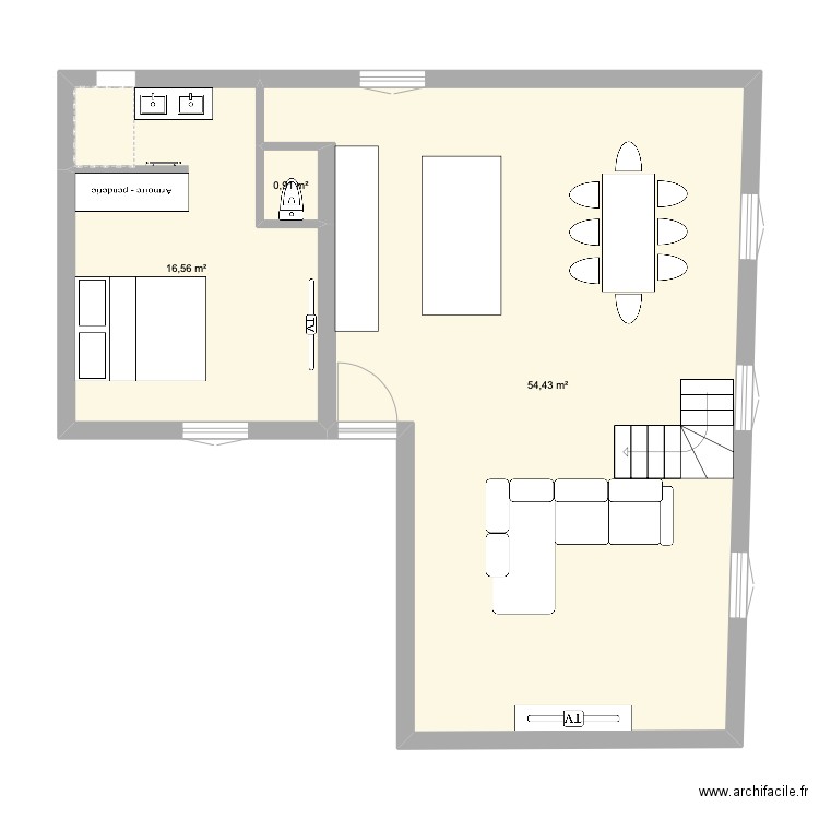 Viré. Plan de 14 pièces et 195 m2