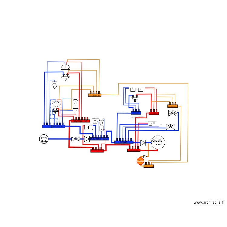 Schéma plomberie BP. Plan de 0 pièce et 0 m2