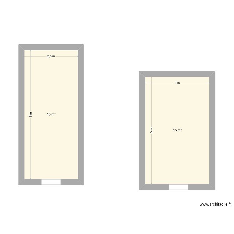 Hypothèses 82 FOLIE. Plan de 2 pièces et 30 m2