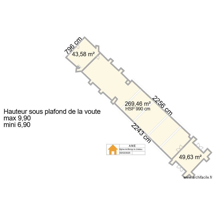 eglise blangy. Plan de 4 pièces et 364 m2