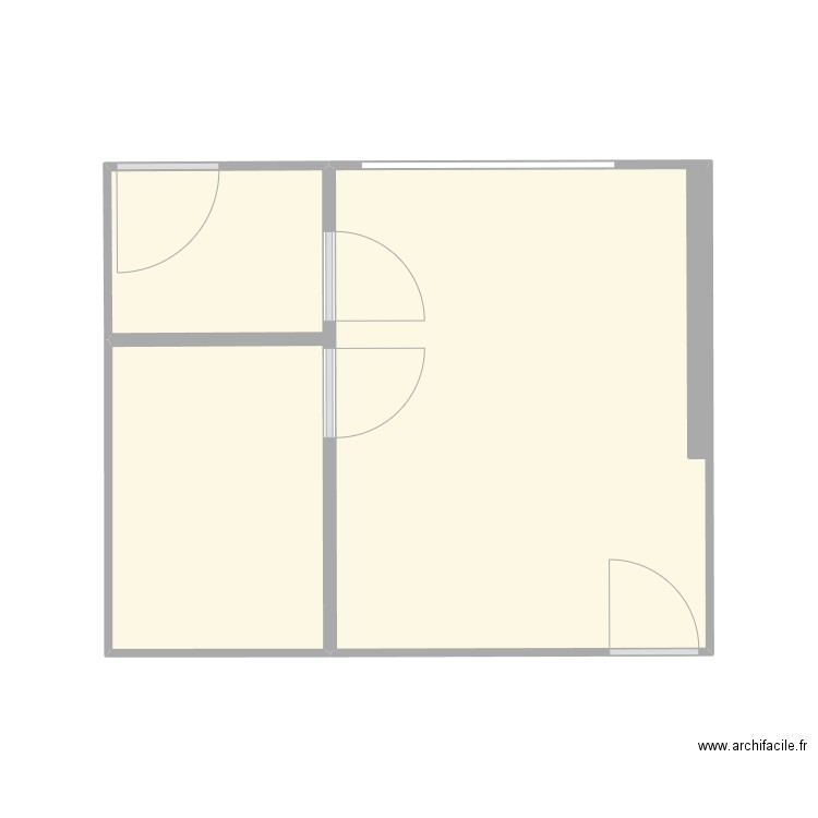 Casteau REZ1. Plan de 2 pièces et 24 m2