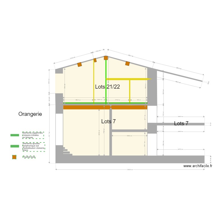 MInimes_coupe_Nord_plan_sud. Plan de 7 pièces et 63 m2