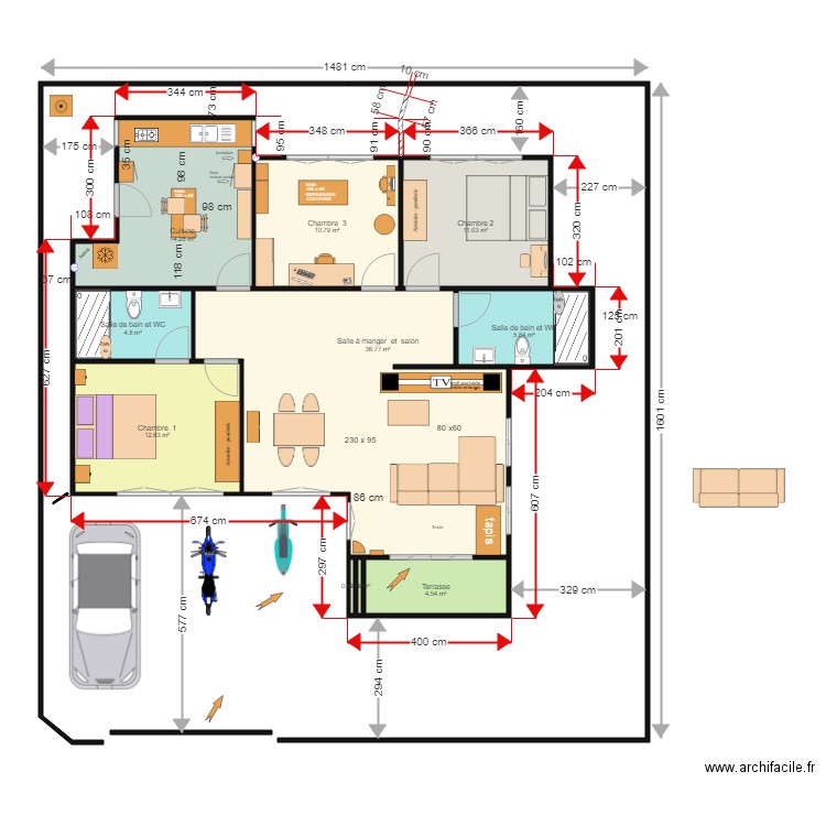 maison sattahip. Plan de 10 pièces et 101 m2