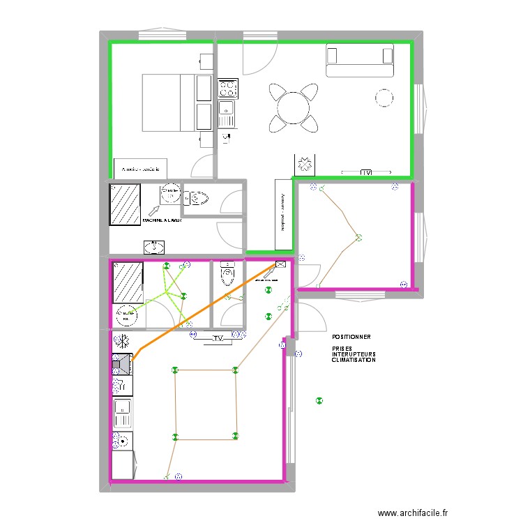 dumaine electricite. Plan de 11 pièces et 81 m2