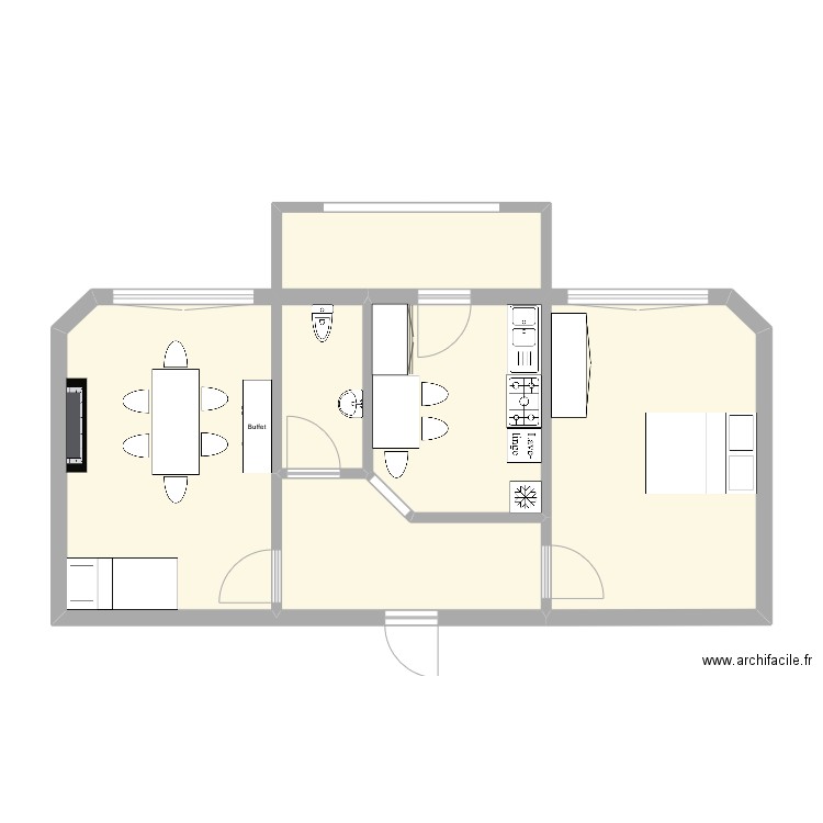 Vinc. Plan de 3 pièces et 22 m2