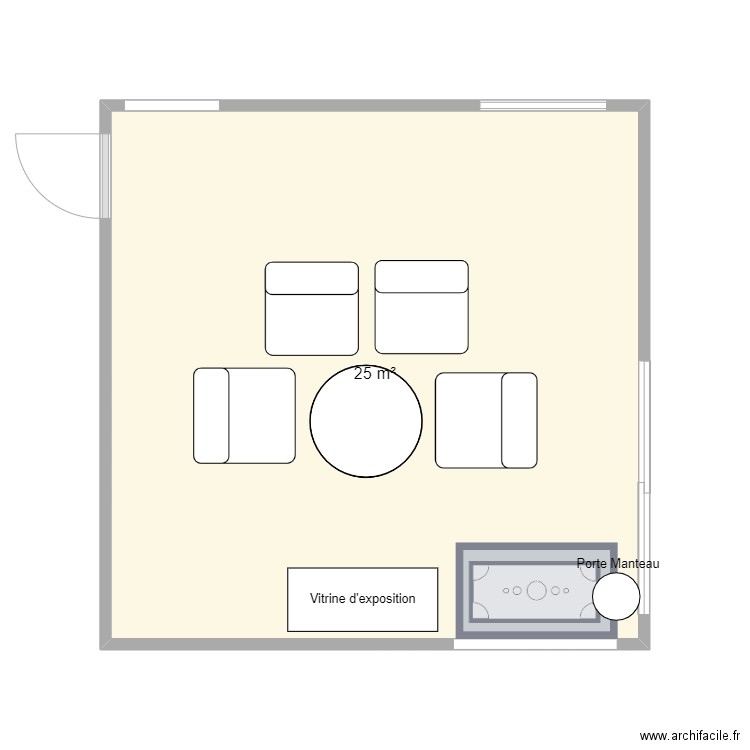 Plan d'aménagement. Plan de 1 pièce et 25 m2