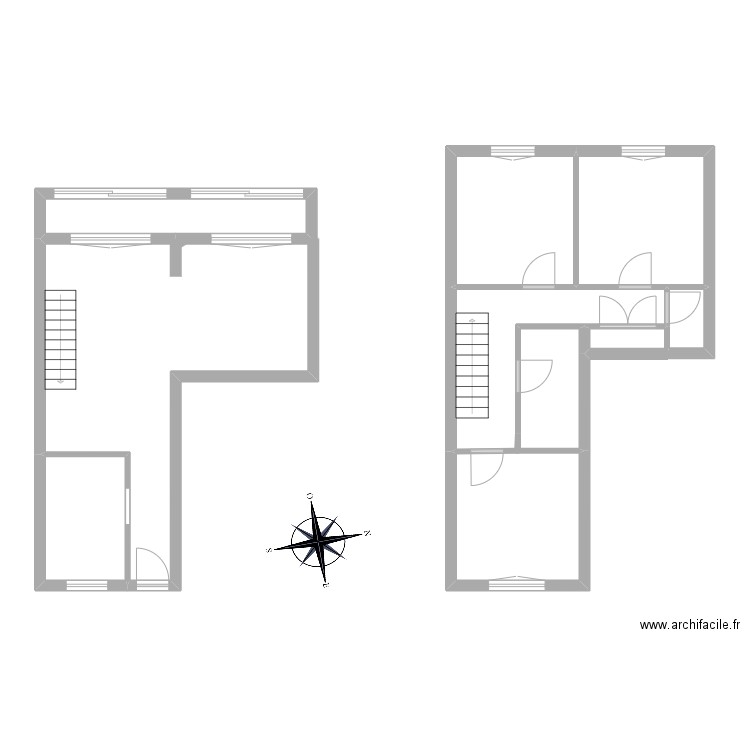 Rey RDC . Plan de 7 pièces et 46 m2