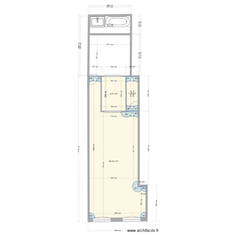 GOYA 2. Plan de 4 pièces et 36 m2