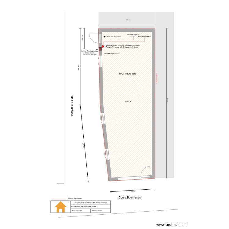 Plan de masse Cavaillon. Plan de 1 pièce et 51 m2