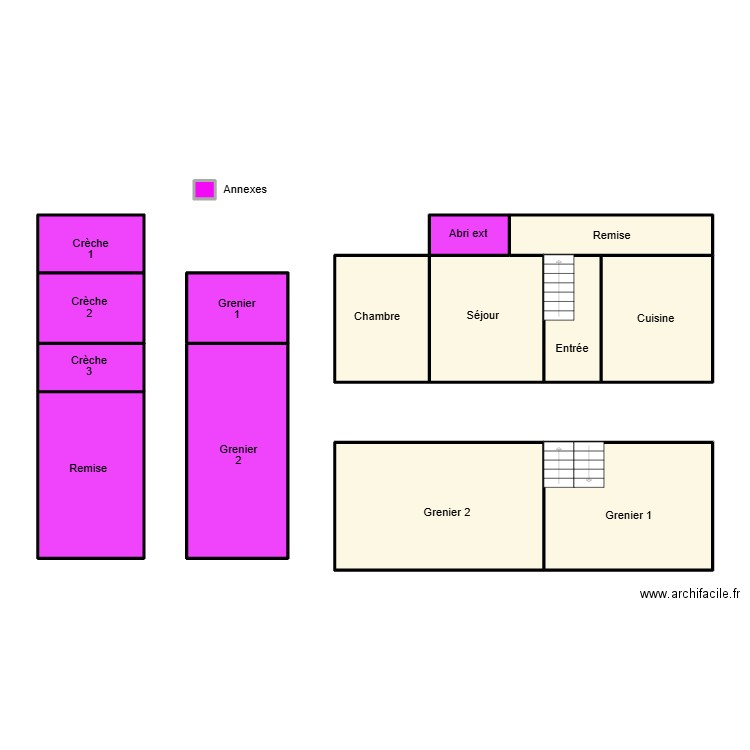 LOCTUDY DURAND ANDRO. Plan de 15 pièces et 120 m2