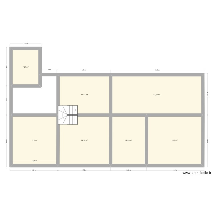 YannickFred76. Plan de 7 pièces et 120 m2