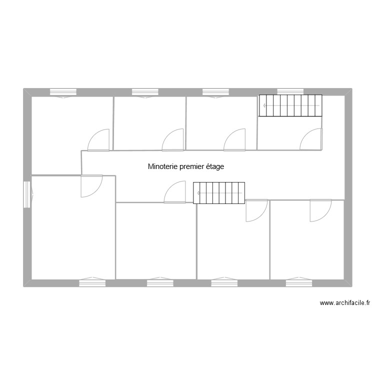 MINOTERIE 1er étage - sans meuble. Plan de 8 pièces et 128 m2