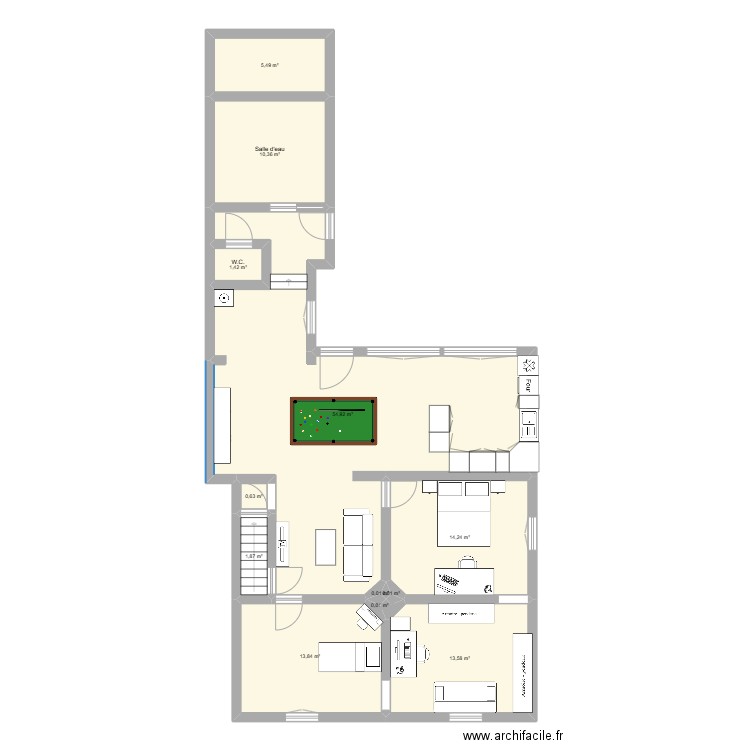 ernest avion. Plan de 12 pièces et 116 m2