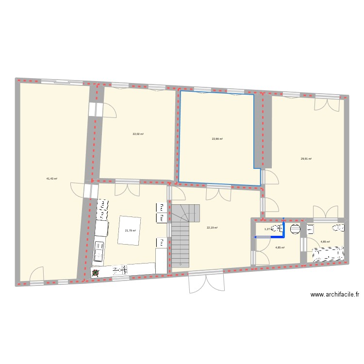 puymaurin. Plan de 9 pièces et 171 m2