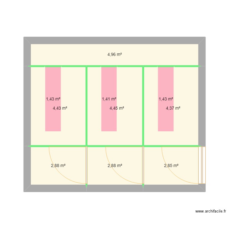 maternité 1. Plan de 10 pièces et 31 m2