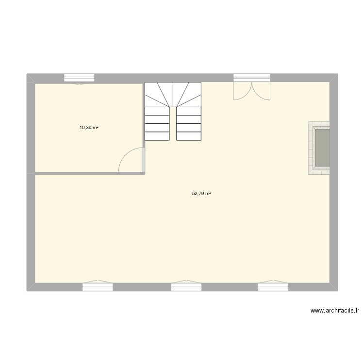 haut jardin. Plan de 2 pièces et 63 m2