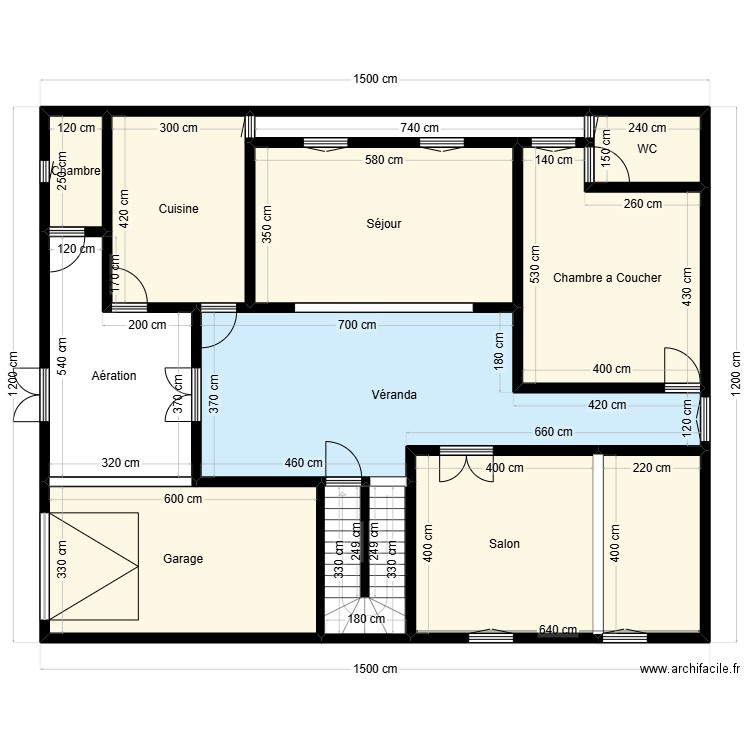 plan de terrain 15mx12m Client 36037100. Plan de 23 pièces et 311 m2