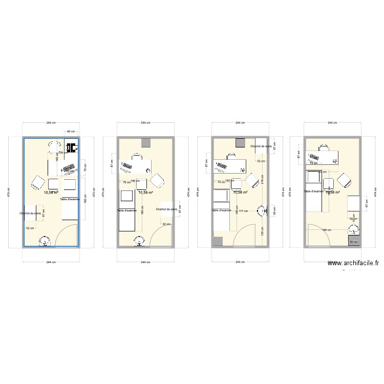 IDN CHU. Plan de 4 pièces et 42 m2