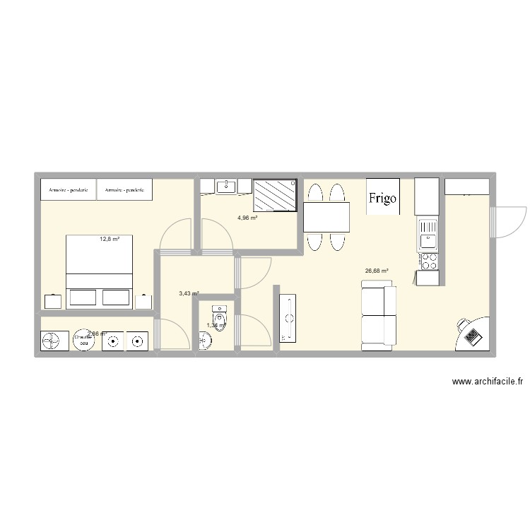 mainvault duplex. Plan de 6 pièces et 52 m2