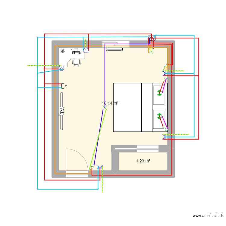 plan de manu nununu. Plan de 2 pièces et 17 m2