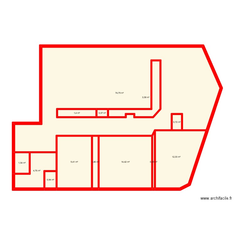 BI21175 -. Plan de 13 pièces et 134 m2