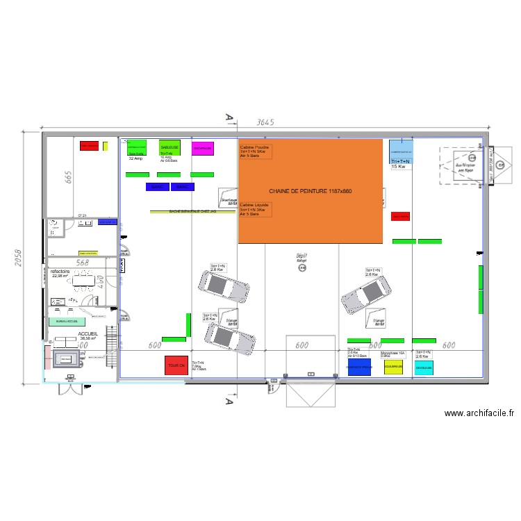 JAS CHARTRES. Plan de 4 pièces et 77 m2