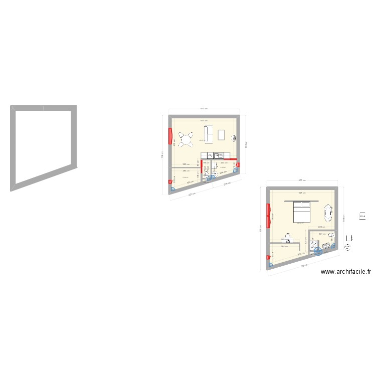 PLAN CAROLLE. Plan de 5 pièces et 77 m2