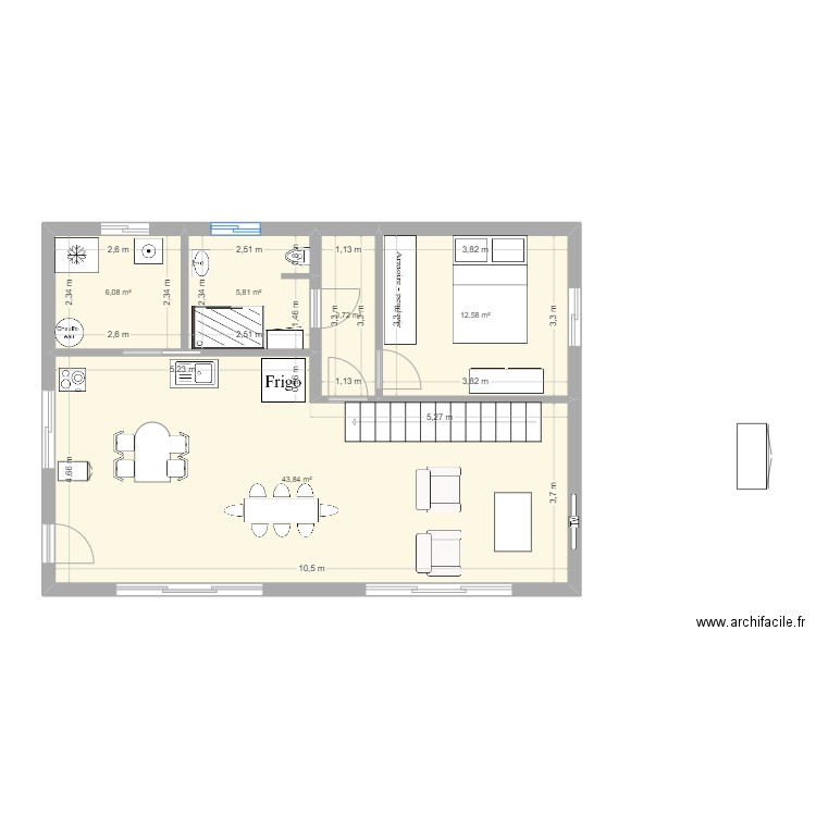 beaupuy 2. Plan de 5 pièces et 72 m2