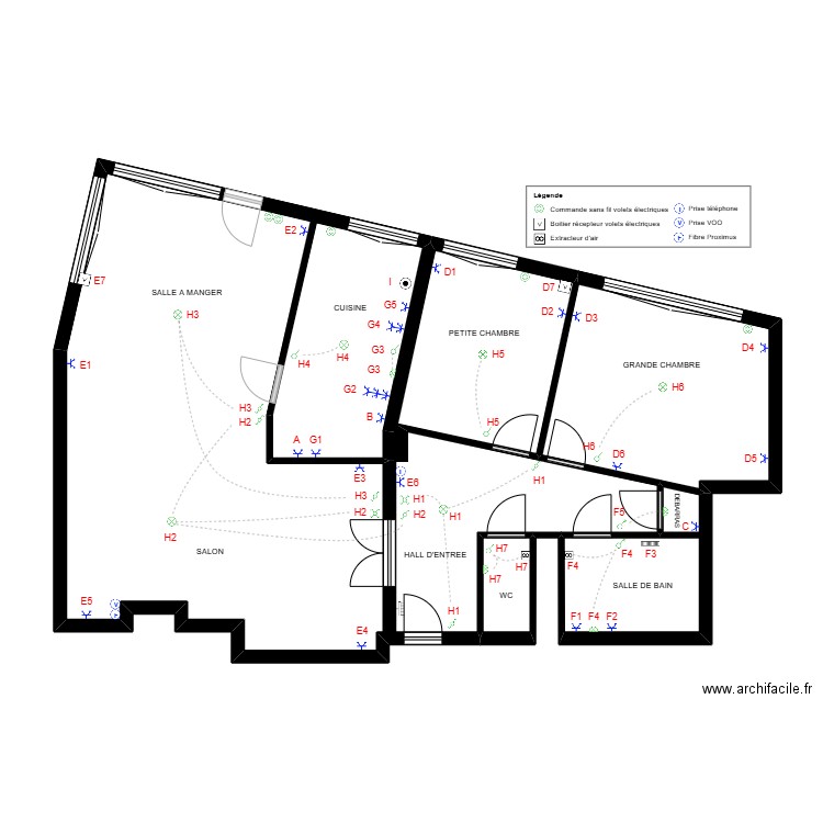 Plan de position Dodaine 09 mars 2025. Plan de 4 pièces et 107 m2