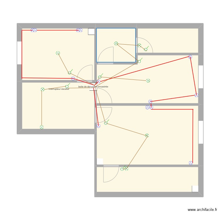 Plan Electrique EAUBONE. Plan de 7 pièces et 62 m2