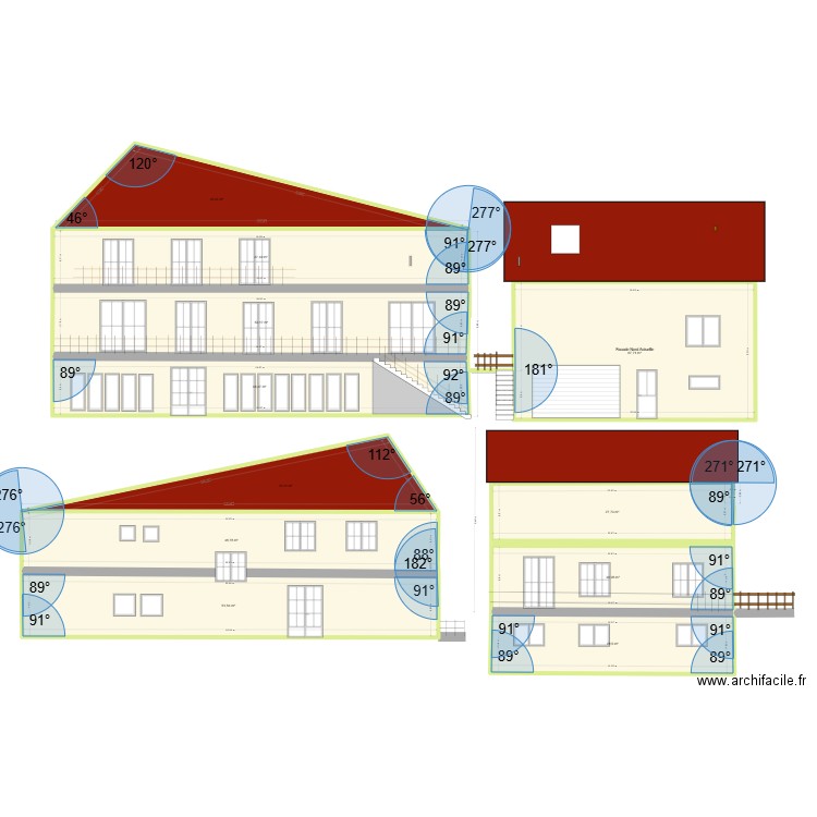 Plan de facade et toiture Le thillot DEMO. Plan de 11 pièces et 469 m2