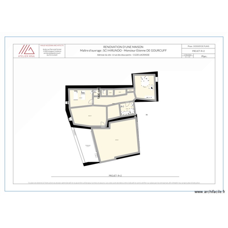 R2 ARCHI. Plan de 8 pièces et 152 m2