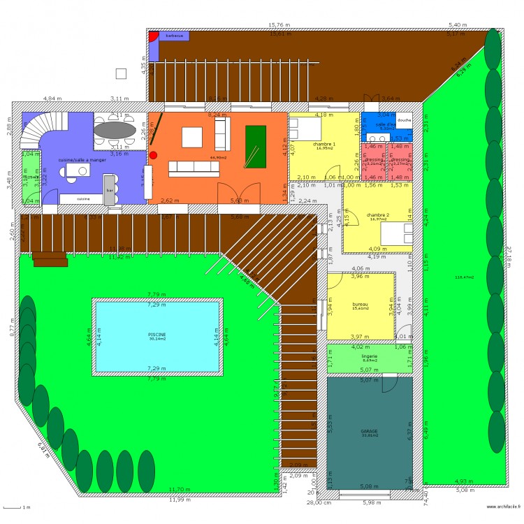 terrasses et jardins de Quillimadec coz. Plan de 0 pièce et 0 m2