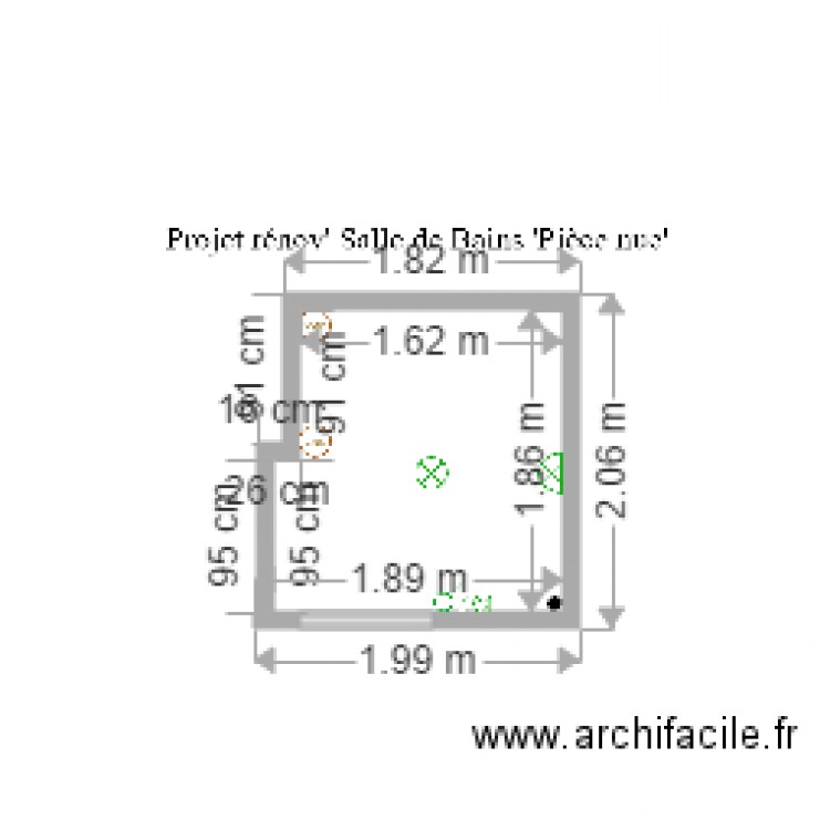 Salle de Bains piece nue. Plan de 0 pièce et 0 m2