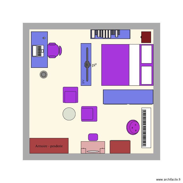  Chambre  Ado  12 14 ans Plan  1 pi ce 23 m2 dessin  par 