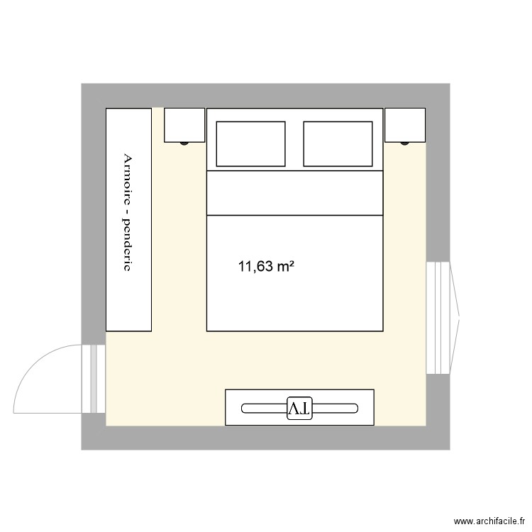 Chambre parentale. Plan de 0 pièce et 0 m2