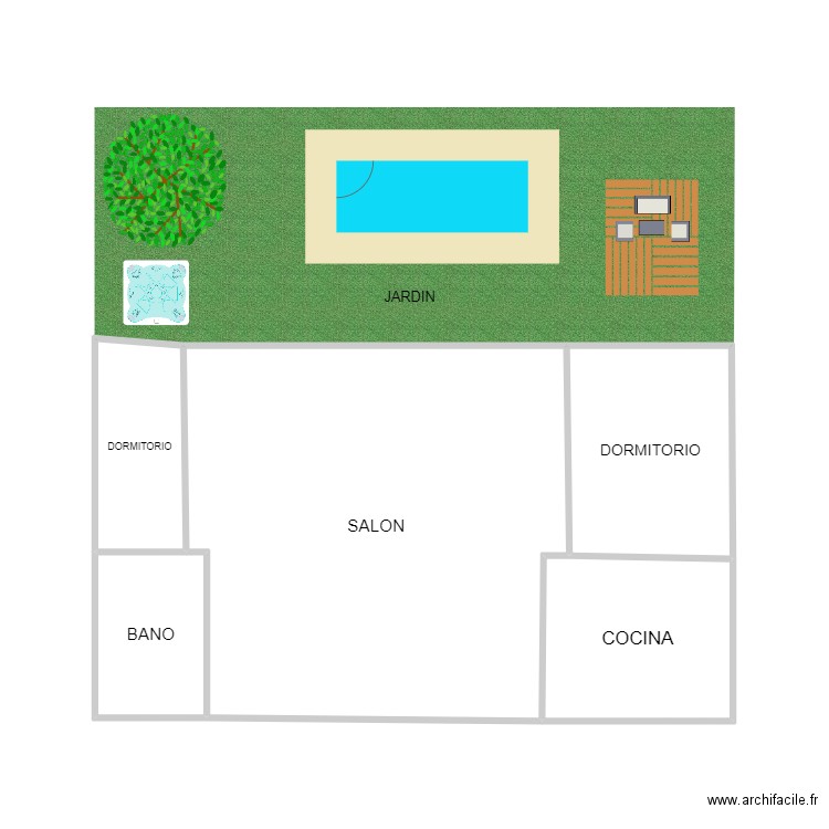 Montabord Méline 5e1. Plan de 5 pièces et 26 m2