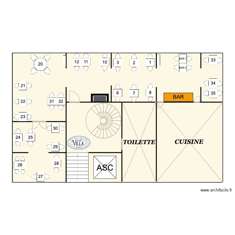 ander villa restaurant. Plan de 0 pièce et 0 m2