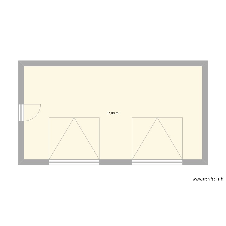 Garage. Plan de 1 pièce et 38 m2