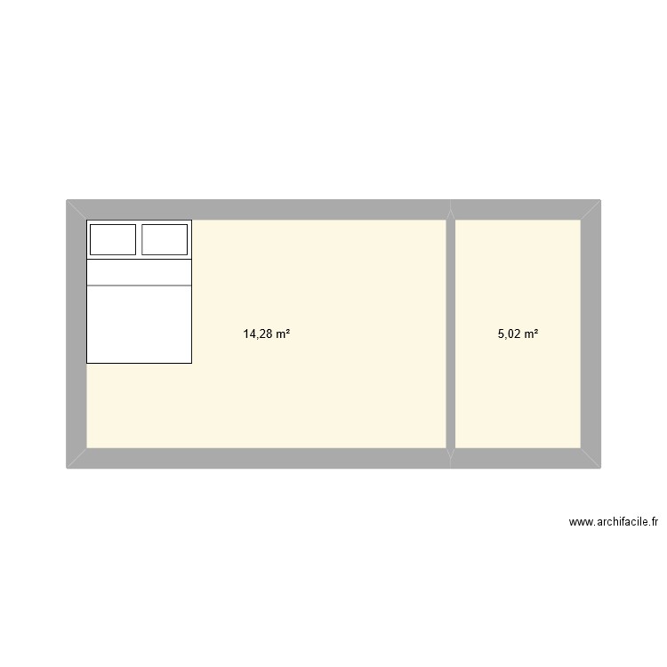 MAISON POTENTIELLE E1. Plan de 2 pièces et 19 m2