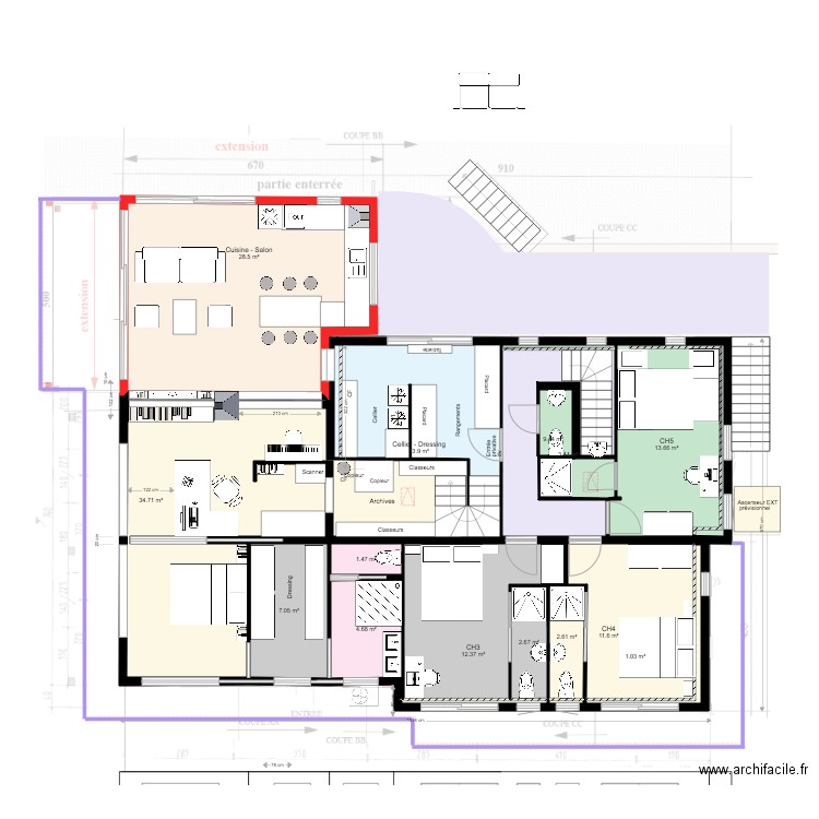 RdC V15 et Etage V17. Plan de 0 pièce et 0 m2