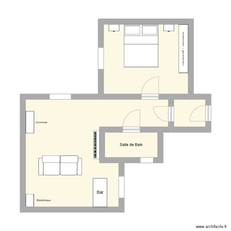 maison du love. Plan de 4 pièces et 41 m2