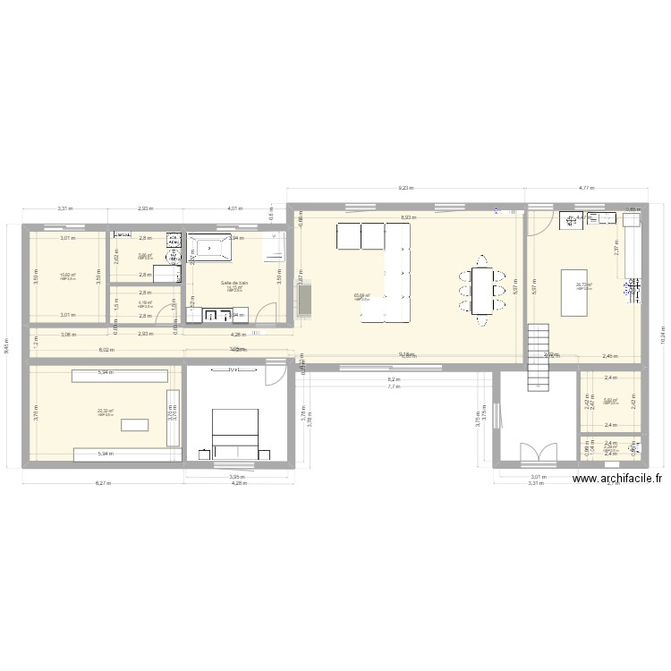 Maison avec entrée 7. Plan de 9 pièces et 158 m2