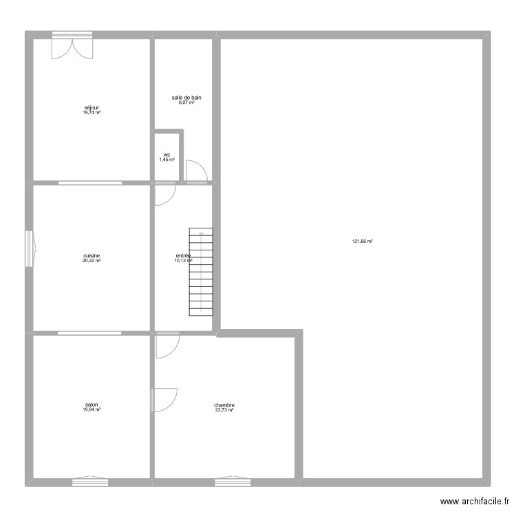 Marion1er etage. Plan de 8 pièces et 225 m2