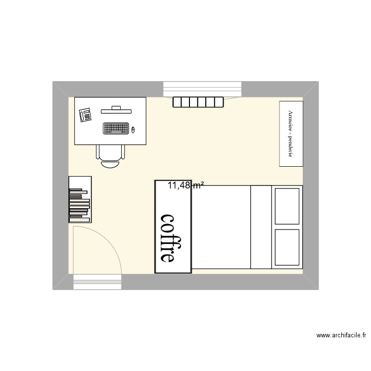 chambre actuel. Plan de 0 pièce et 0 m2