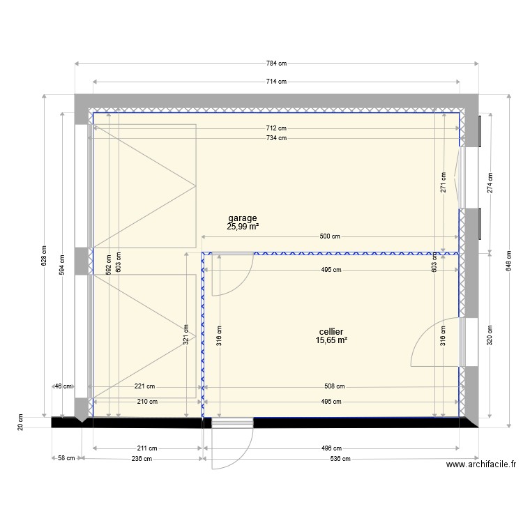 garage cellier - Plan dessiné par BD56