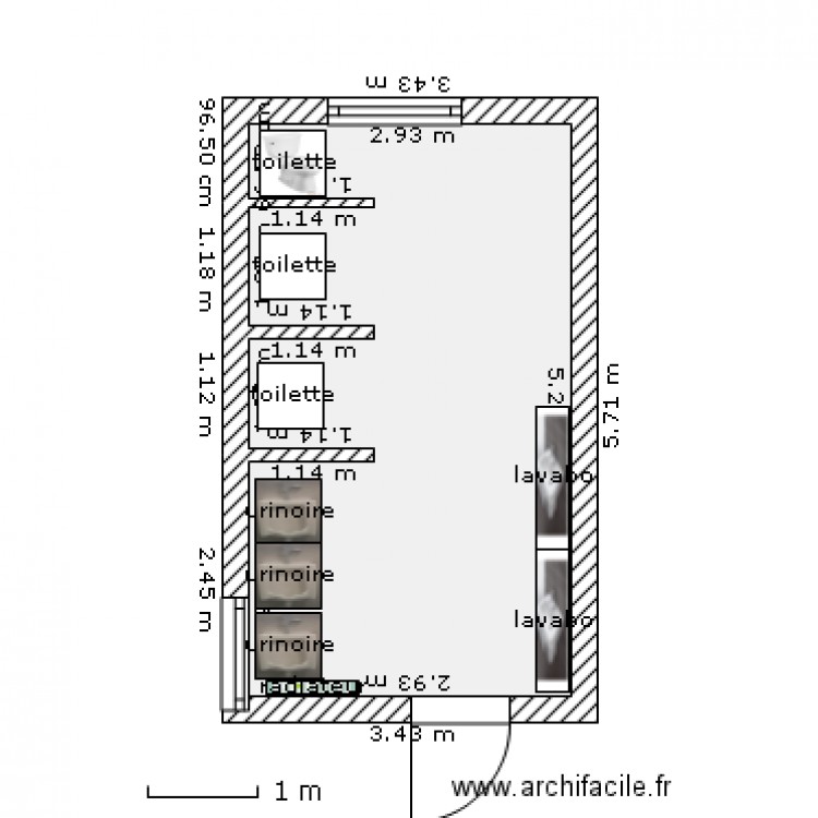 toilete ecole. Plan de 0 pièce et 0 m2