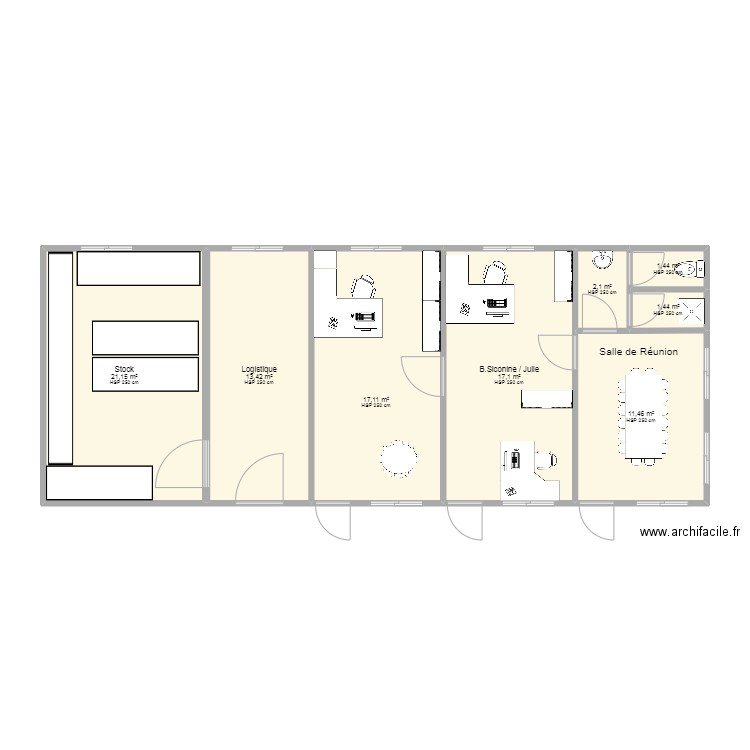 Rdc SST. Plan de 8 pièces et 85 m2