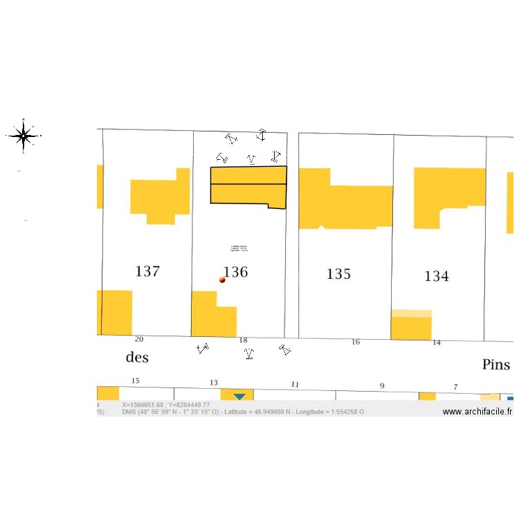 plan de masse existant avant travaux pelle. Plan de 0 pièce et 0 m2